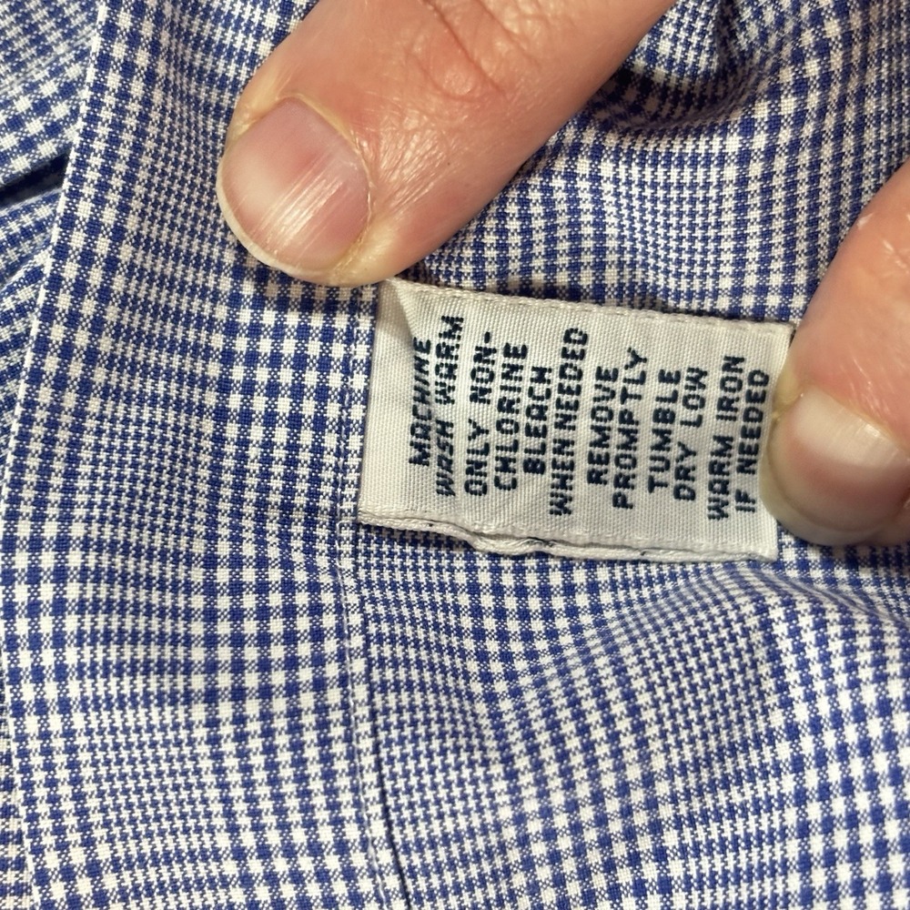 Ralph Lauren Men's Shirt Long Sleeve Button Down Blue Check Classic Fit 17 32/33 - Picture 8 of 11